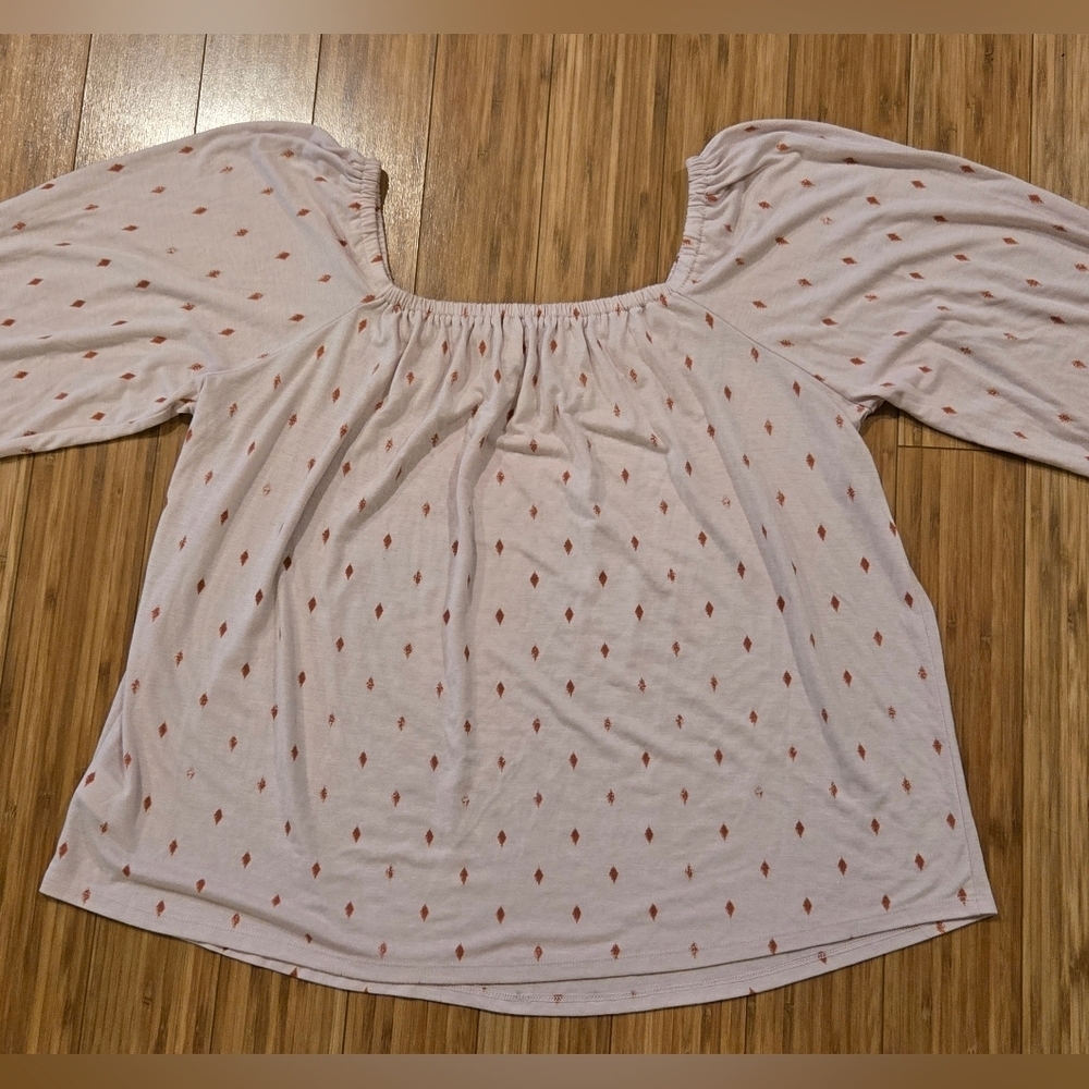 NWOT ANA Pink Patterned Top - Picture 7 of 8